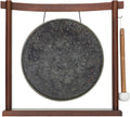 10'-12' Gongs on Woodsonic Stand - Includes Gong, Mallet, & Stand/Easy to Play Traditional Chinese Gong/Easy to Assemble Stylish Wood/Great for Small Spaces