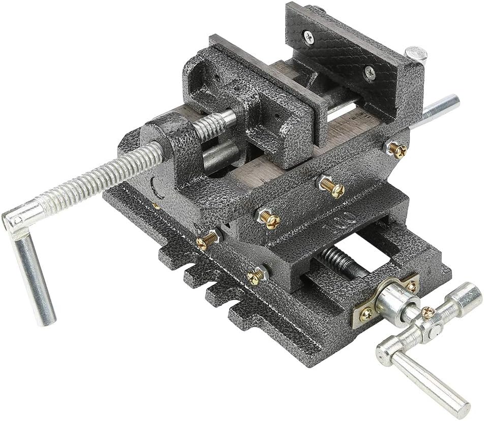 Heavy Duty Cross Slide Drill Press Vise 4 Inches Metal Milling Vice Holder Clamping Tool for Milling Machine Drill Press Machinery Maintenance Steel 90mm Jaw Opening