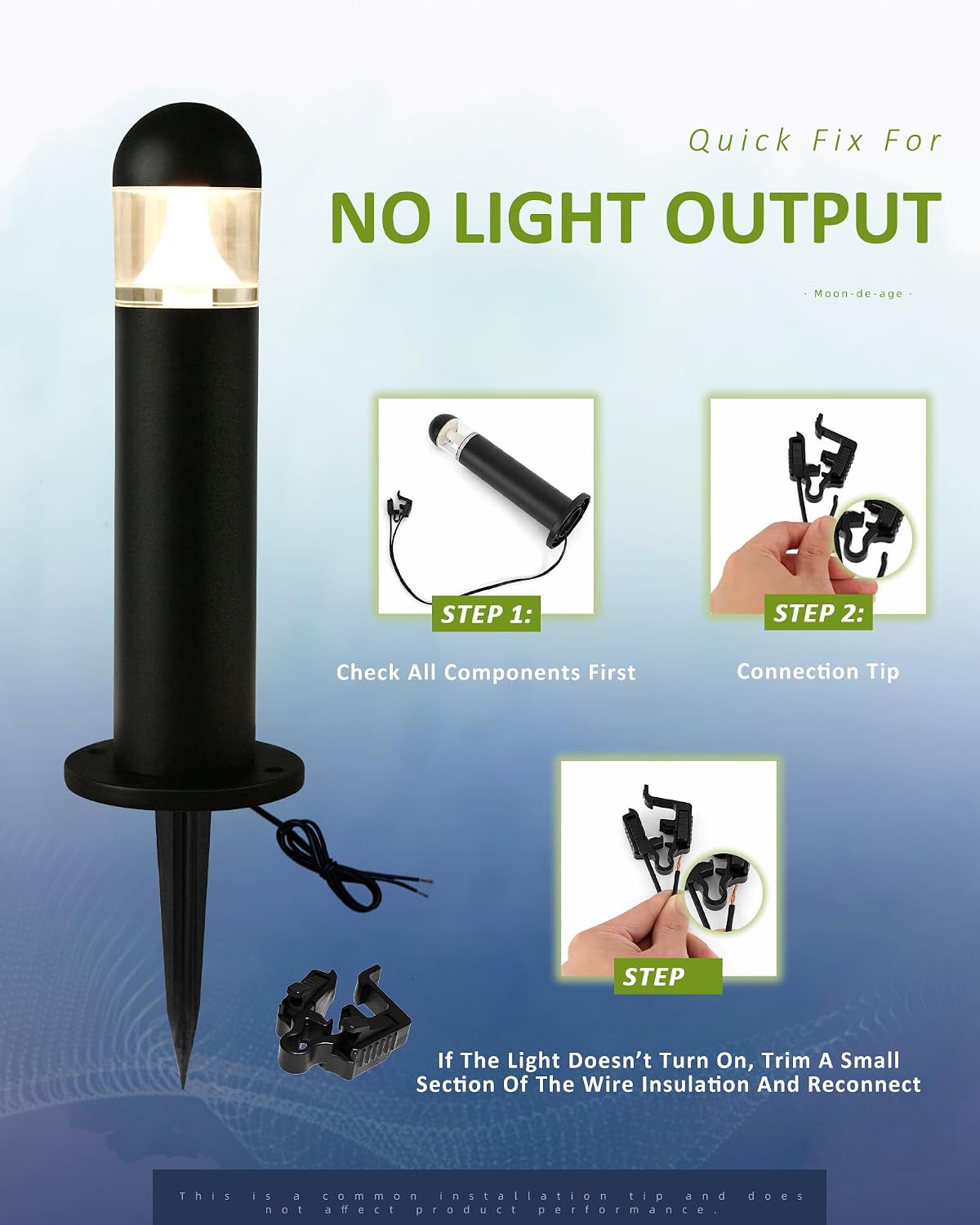 6 Pack Low Voltage Landscape Pathway Lights, 12V LED Bollard Light IP67 Waterproof, Outdoor Driveway Walkway Wired Lights (Included Connector) - Yard Garden Lawn, 2700K Warm White