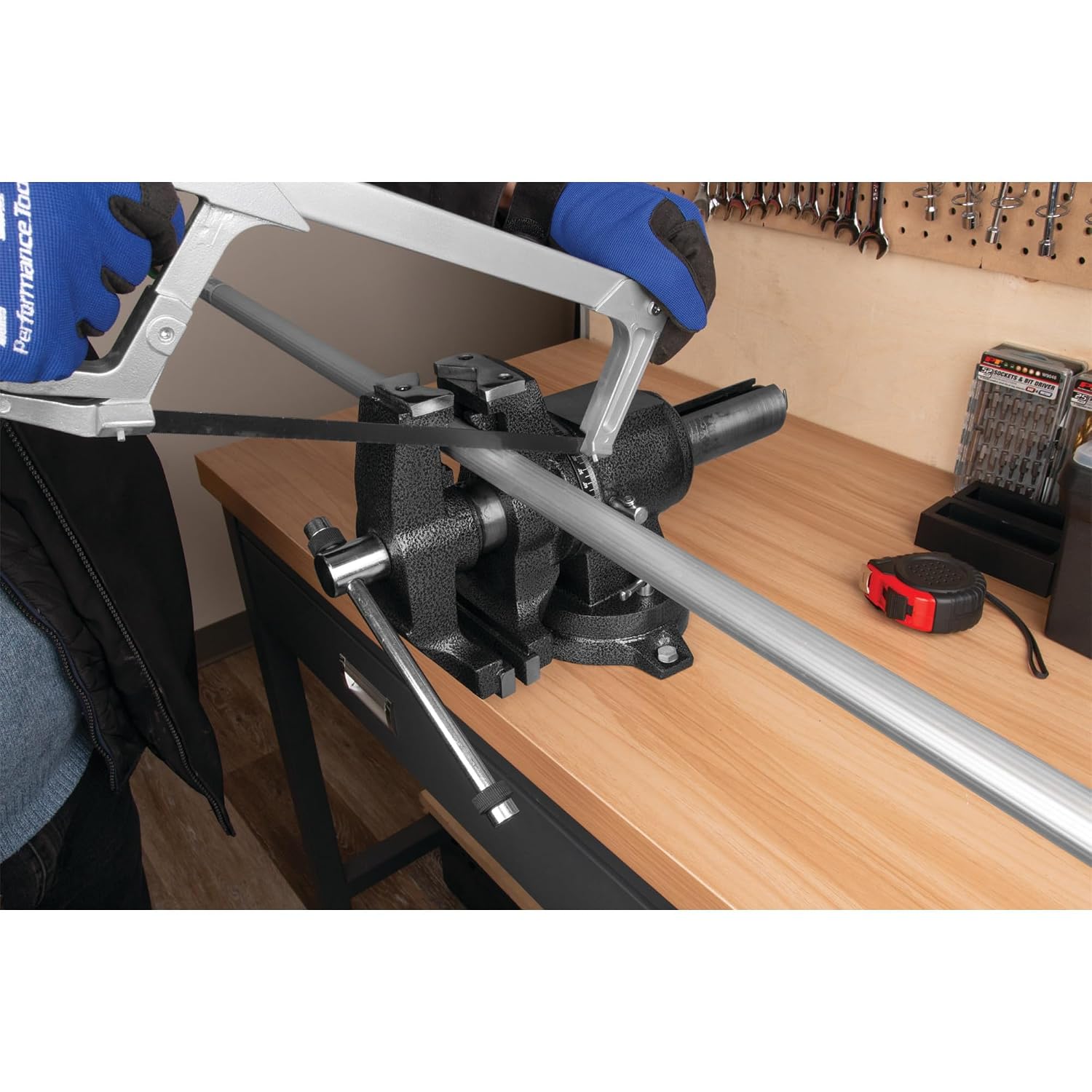 Performance Tool MV11 5 in. Multi-Purpose Vise for Heavy-Duty Clamping and Precision Work, Ideal for Woodworking, Metalworking, and DIY Projects