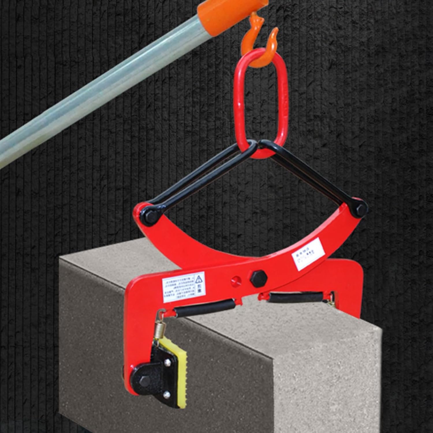 Vertical Plate Lifting Clamp, Heavy Duty Alloy Steel Stone Clamps Forklift for Transporting Wood Slab, High Visibility Lifter Tool with Big Jaw Opening 6-30 Cm(One Color-Opening 2.4-7.1in)