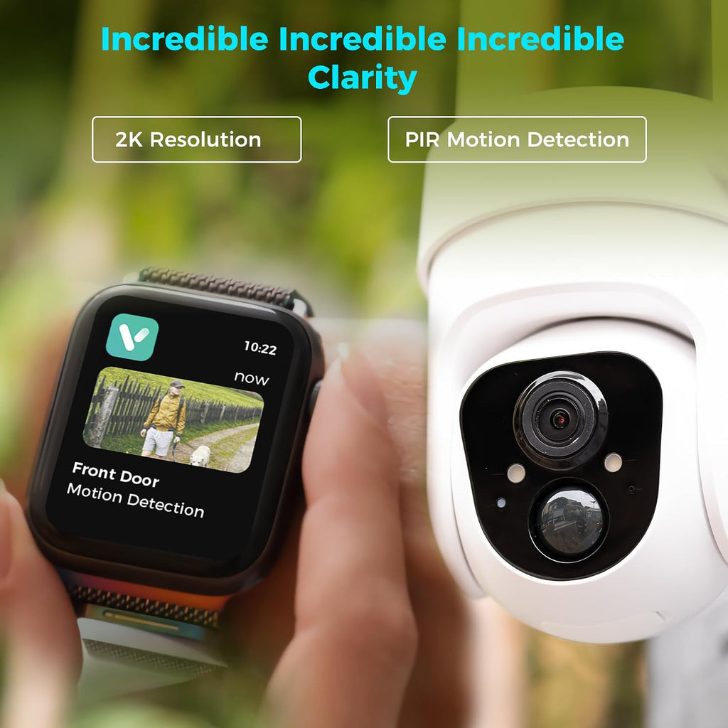 Sovmiku 3CQ4 192GB 2K AI Solar Security Camera Wireless Outdoor,Battery Powered Cam, Color Night Vision,Two Way Audio, Motion Detection, Easy to Setup,Audible Flashlight Siren 180 Days Exchange Policy