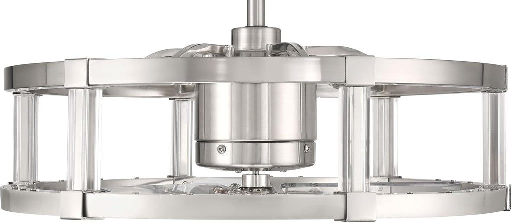 Craftmade 24' Alexis Brushed Polished Nickel Finish Indoor Fandelier & Integrated LED, Remote Control Included, Smart WiFi Enabled w/Voice Activation, works w/Alexa & Smart Home Devices