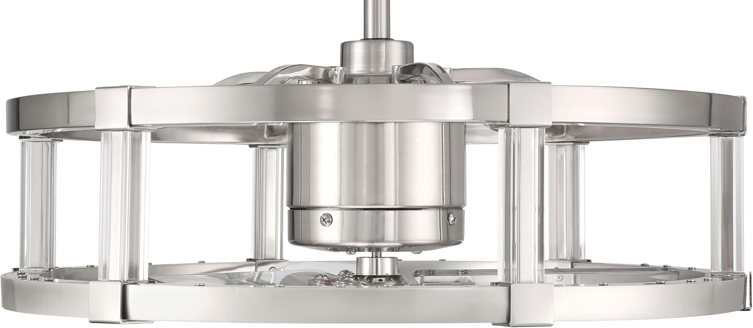 Craftmade 24' Alexis Brushed Polished Nickel Finish Indoor Fandelier & Integrated LED, Remote Control Included, Smart WiFi Enabled w/Voice Activation, works w/Alexa & Smart Home Devices
