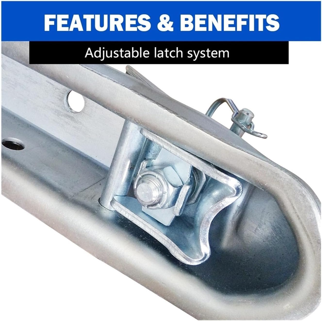 2'x 2'Straight Tongue Trailer Coupler for 2in Channel,2in Hitch Ball,3500 Lbs,Electroplated,RV Parts,Camper Caravan Accessories(Opition(1))