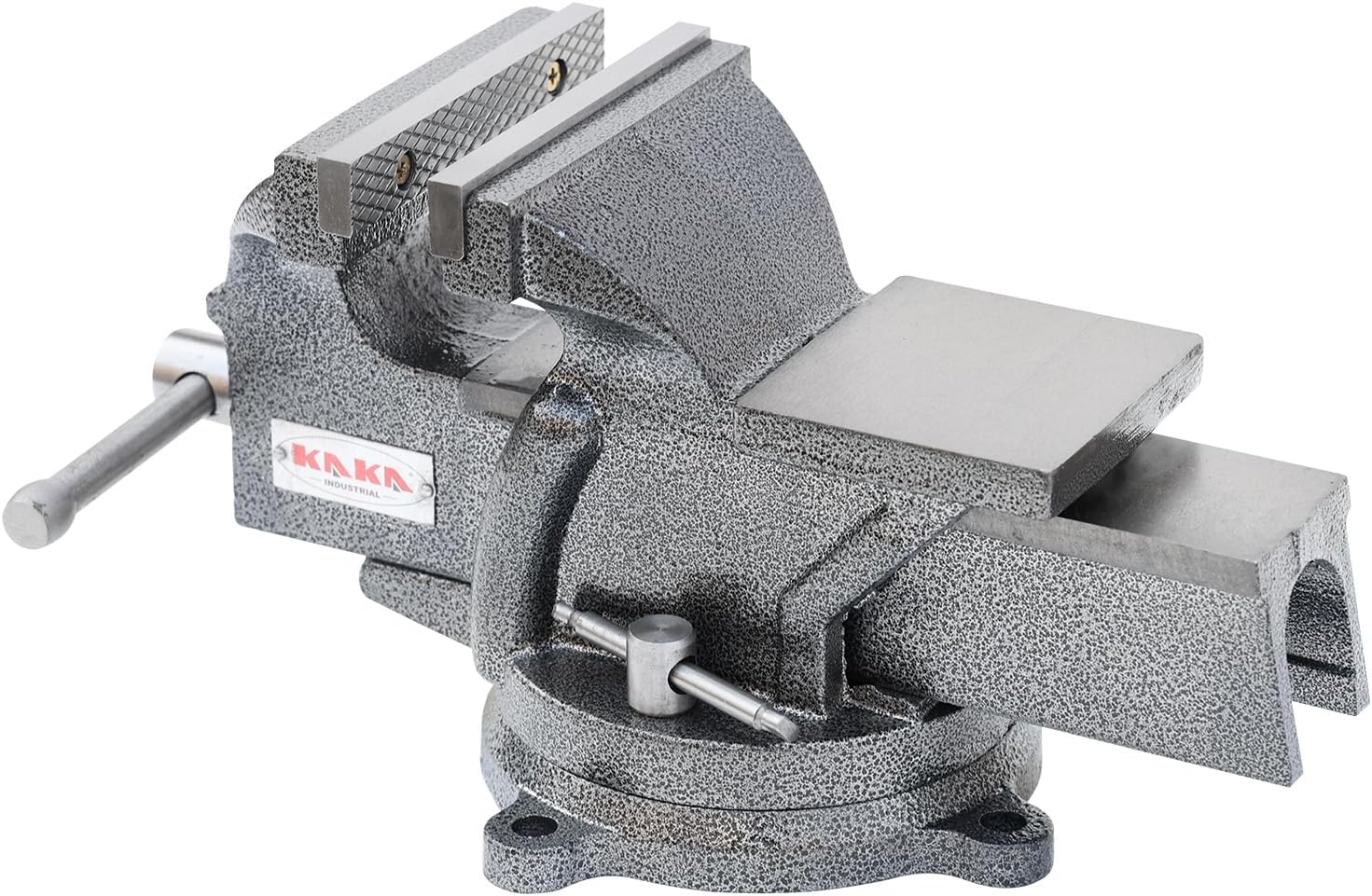 KAKA INDUSTRIAL Bench Vises 5 Inch Jaw Width, 5.1 Inch Jaw Opening Homeowner's Vise, Swivel Base Heavy Duty, for Drilling, Pipe Cutting, Woodworking HPS-125