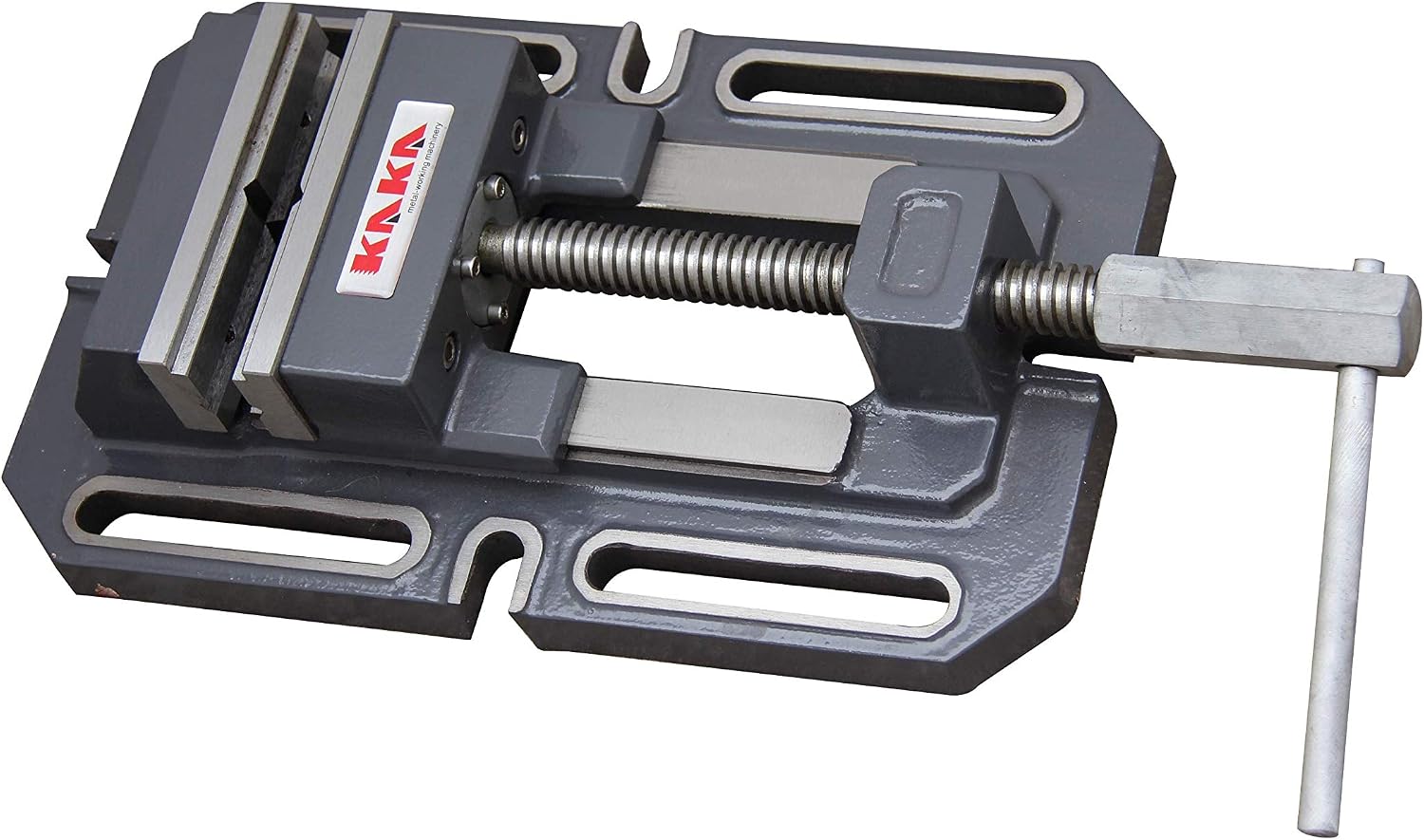 KAKA Industrial Drill Press Vise,5.5 inch Opening,2 inch Jaw Width,Heavy-Duty Cast Iron Milling Machine Vice for Precision Metalworking TSL-140
