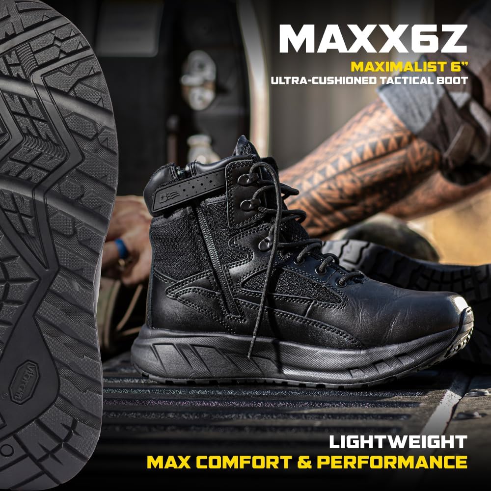 Belleville MAXX 6Z & 8Z Tactical Boots - Shock-Absorbing Midsole for Motorcycle Shoes - Slip-Resistant Vibram Outsole for Police Boots - All-Terrain Durability for Tactical Shoes