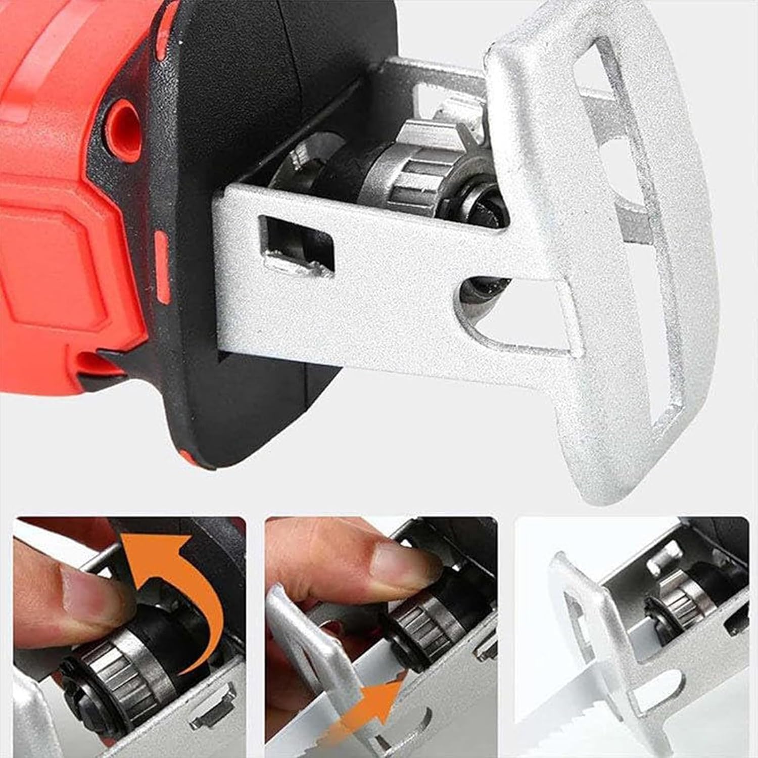 Portable Bone Cutting Machine, Home Lightweight Electric Bone And Meat Saw, Electric Butchers for Commercial Home, Battery Powered & Lock Switch, for Meat Pork Fish Ribs, with 4 Saw Blades