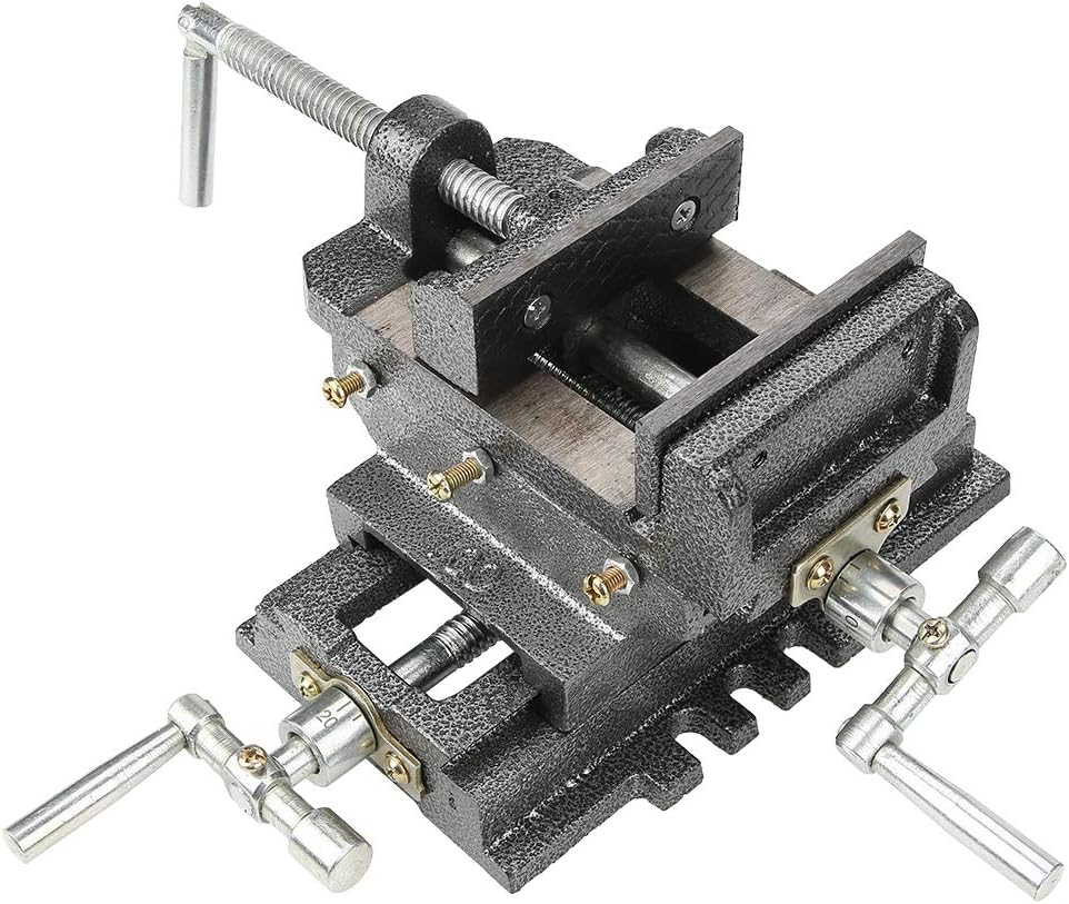 Heavy Duty Cross Slide Drill Press Vise 4 Inches Metal Milling Vice Holder Clamping Tool for Milling Machine Drill Press Machinery Maintenance Steel 90mm Jaw Opening