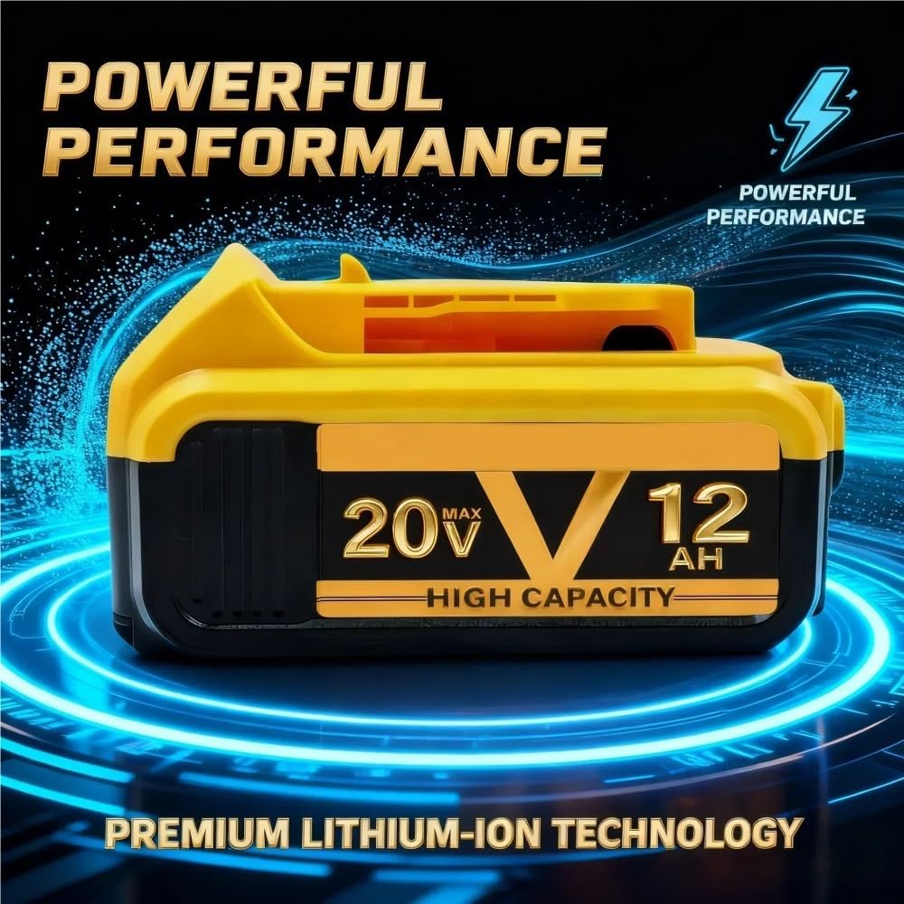 20V Replacement Lithium-Ion Battery Compatible With Dewalt DCB200 DCB201 DCB206 DCF883B DCD780 Cordless Power Drill Nail Gun Angle Grinder Tool Packs(2PCS 10.0Ah)
