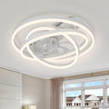 Modern Ceiling Fan with Light, Low Profile Flush Mount Ceiling Fan with Lights 6 Speed Dimmable Ceiling Fans with Lights and Remote