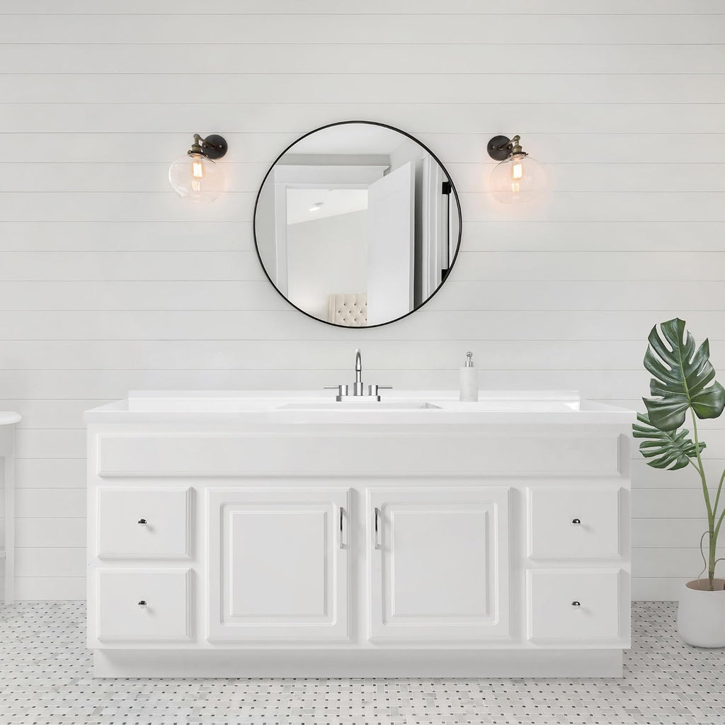 Design House 61-Inch Camilla II Modern Vanity Top with Backsplash, Improved Packaging, Solid White – Design House, 630251