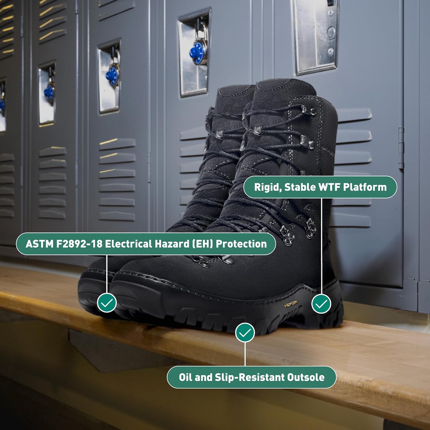 Danner 8' Wildland Tactical Firefighter Boots for Men & Women - Fire-Resistant Leather, EH-Rated, with Oil- and Slip-Resistant Outsole, Made in USA