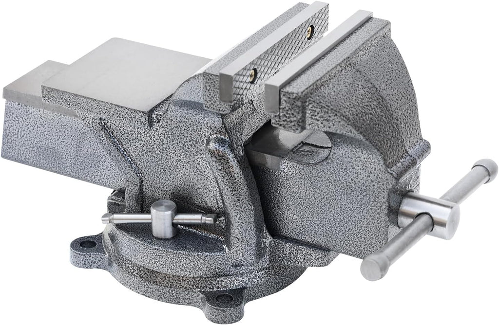 KAKA INDUSTRIAL Bench Vises 5 Inch Jaw Width, 5.1 Inch Jaw Opening Homeowner's Vise, Swivel Base Heavy Duty, for Drilling, Pipe Cutting, Woodworking HPS-125
