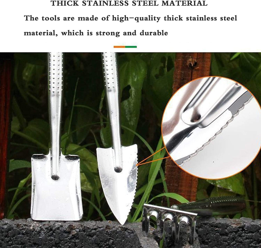 Garden Tools Set, 3 Piece Heavy Duty Gardening Tools, Stainless Steel Garden Tool Set Outdoor Gardening Hand Tools Gardening Gifts for Women Men