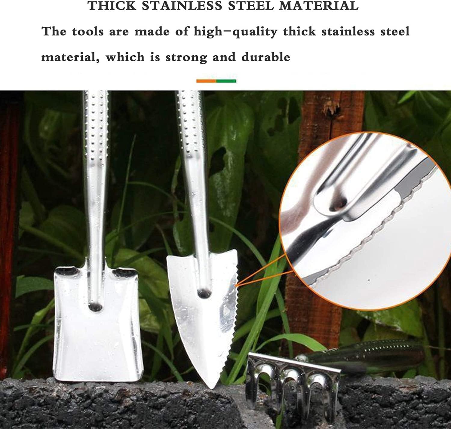 Garden Tools Set, 3 Piece Heavy Duty Gardening Tools, Stainless Steel Garden Tool Set Outdoor Gardening Hand Tools Gardening Gifts for Women Men