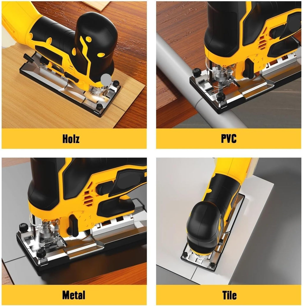 Reciprocating Saw, Cordless Jig Saw Brushless Electric Jigsaw Woodworking Power Tool