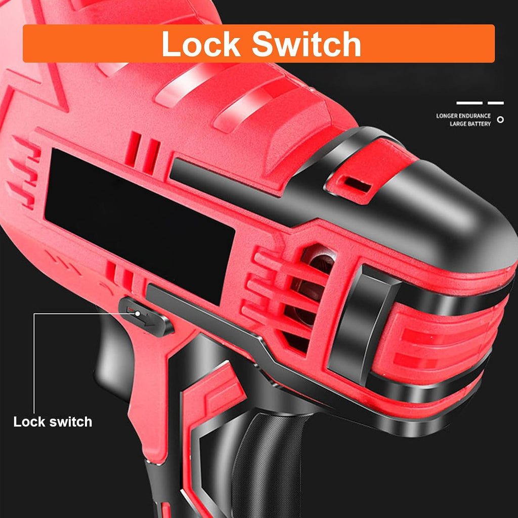Electric Reciprocating Saw, Cordless Saw with 6replaceable Saw Blades,1pairs Gloves,Handheld,Lightweight Body,Led Auxiliary Lighting,for Wood,Metal Cutting&Meat Bone,2batteries