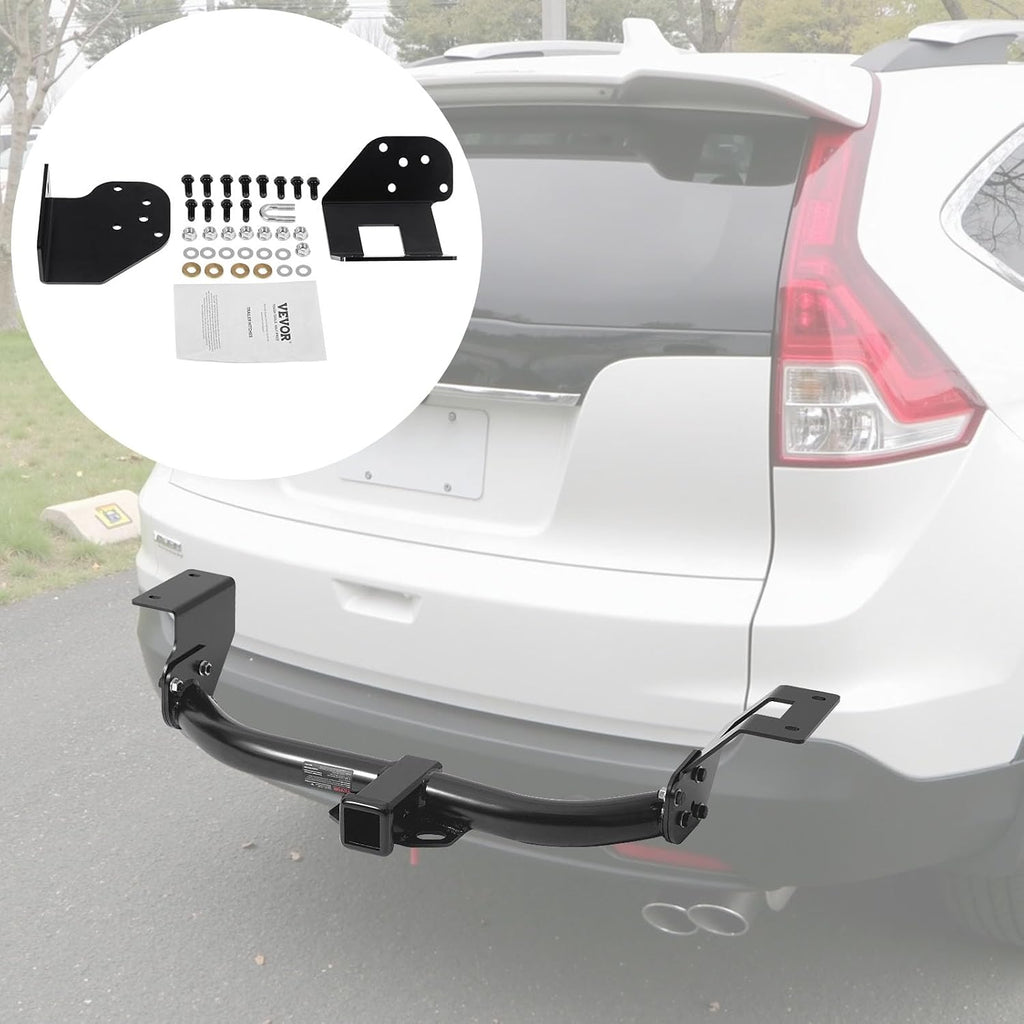 VEVOR Class 3 Trailer Hitch, 2-Inch Receiver, 6000 lbs, Q345B Steel Tube Frame, Compatible with 2012-2016 Honda CR-V, Multi-Fit Hitch to Receive Ball Mount, Cargo Carrier, Bike Rack, Tow Hook, Black