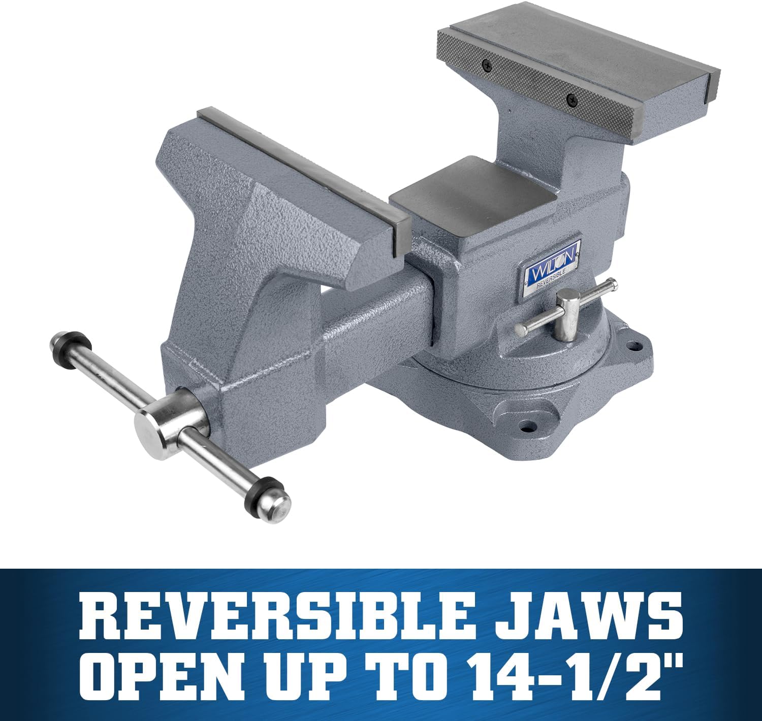 Wilton Reversible Bench Vise, 8' Jaw Width, 9-1/4' & 14-1/2' Jaw Opening, 4-3/4' Throat (Model 4800R)