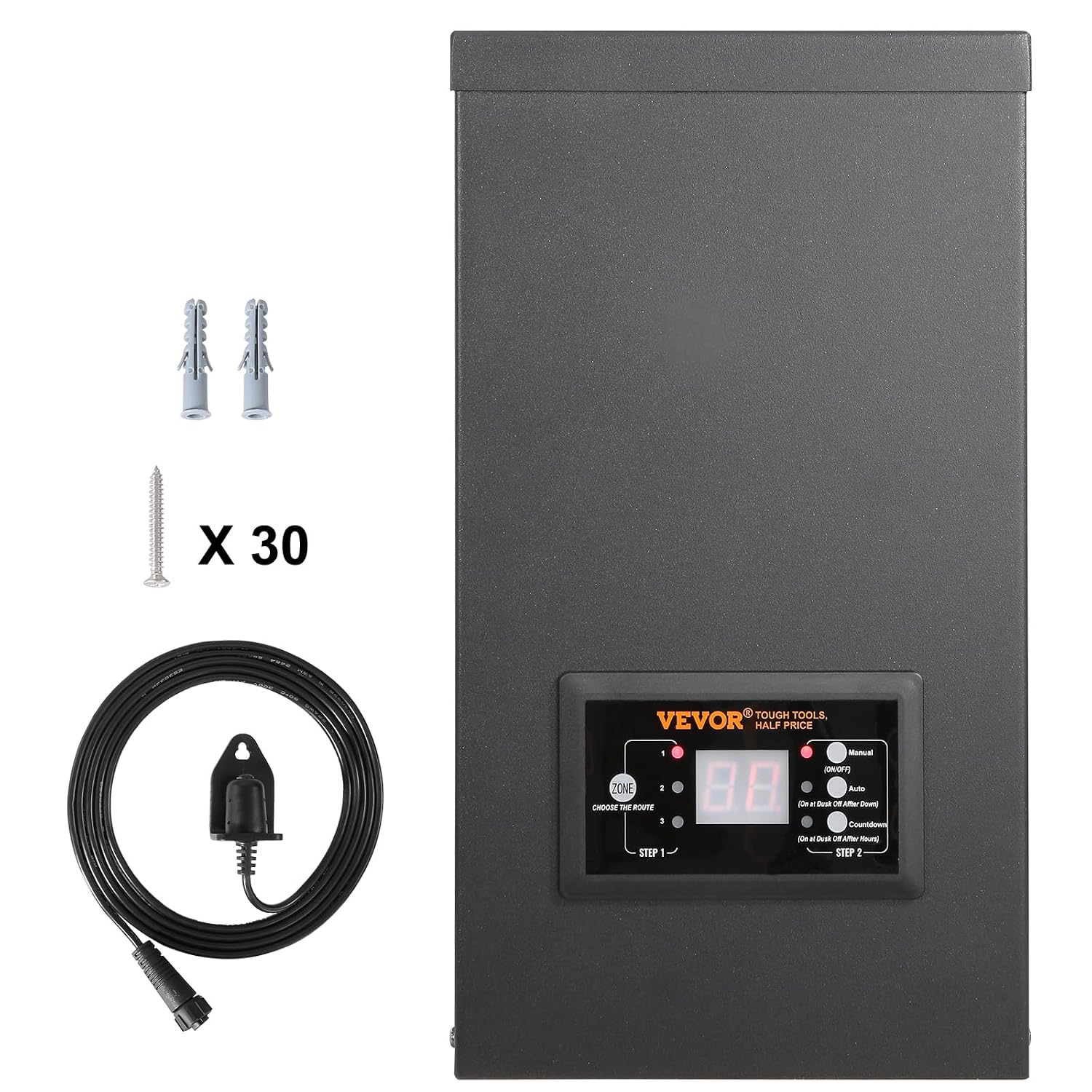 VEVOR 600W Landscape Transformer, Timer & Photocell Sensor Equipped, Weatherproof Outdoor Lighting Converter, 120V AC to 12V/14V AC, Ideal for Exterior, Spotlight, Pathway,ETL