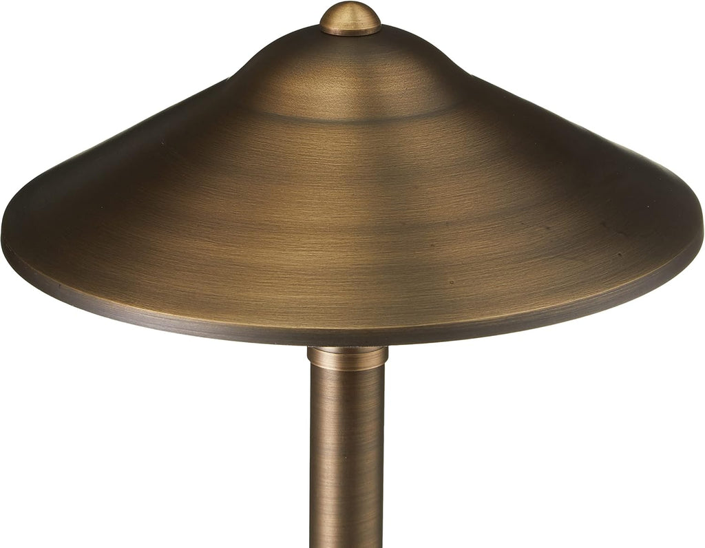 VOLT 15-Pack 12V Cast Brass Max Spread Path Lights (9' Shade, 25' Tall) with 3W 2700K Warm White G4 LED Bulbs for Low Voltage Landscape Lighting on Outdoor Pathway, Walkway, Garden, Driveway or Patio