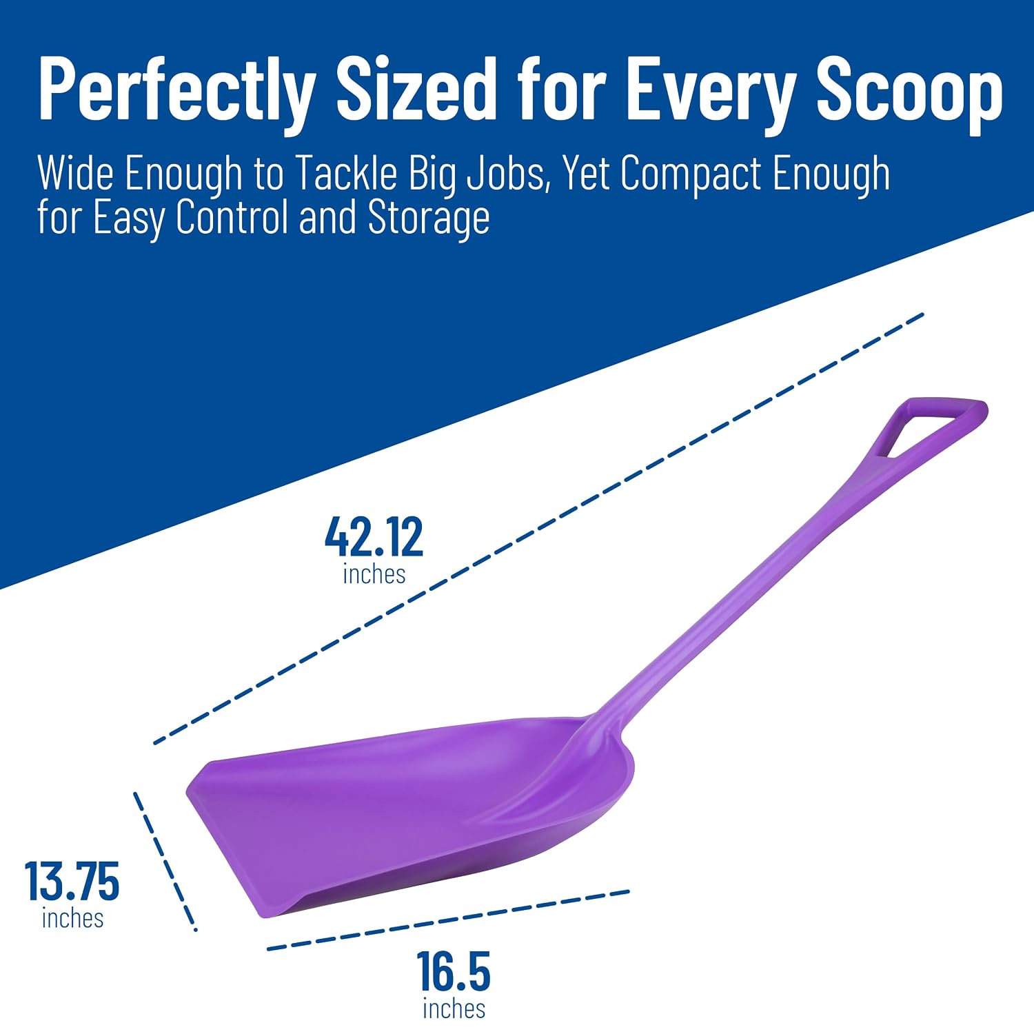 SPARTA Polypropylene Sanitary Shovel, One-Piece Food Handling Scoop, Commercial Kitchen and Bulk Ingredient Transfer Tool, 13.75' x 16.5' Scoop, Purple (Pack of 3)