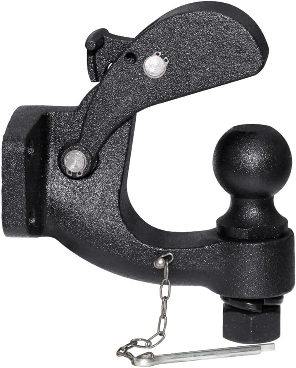 Matte Black Pintle Hook Hitch 2' 50mm Ball Towing Heavy Duty 5 TON Car Towbar RV Parts Camper Caravan Motorhome Accessories(50mm Ball)