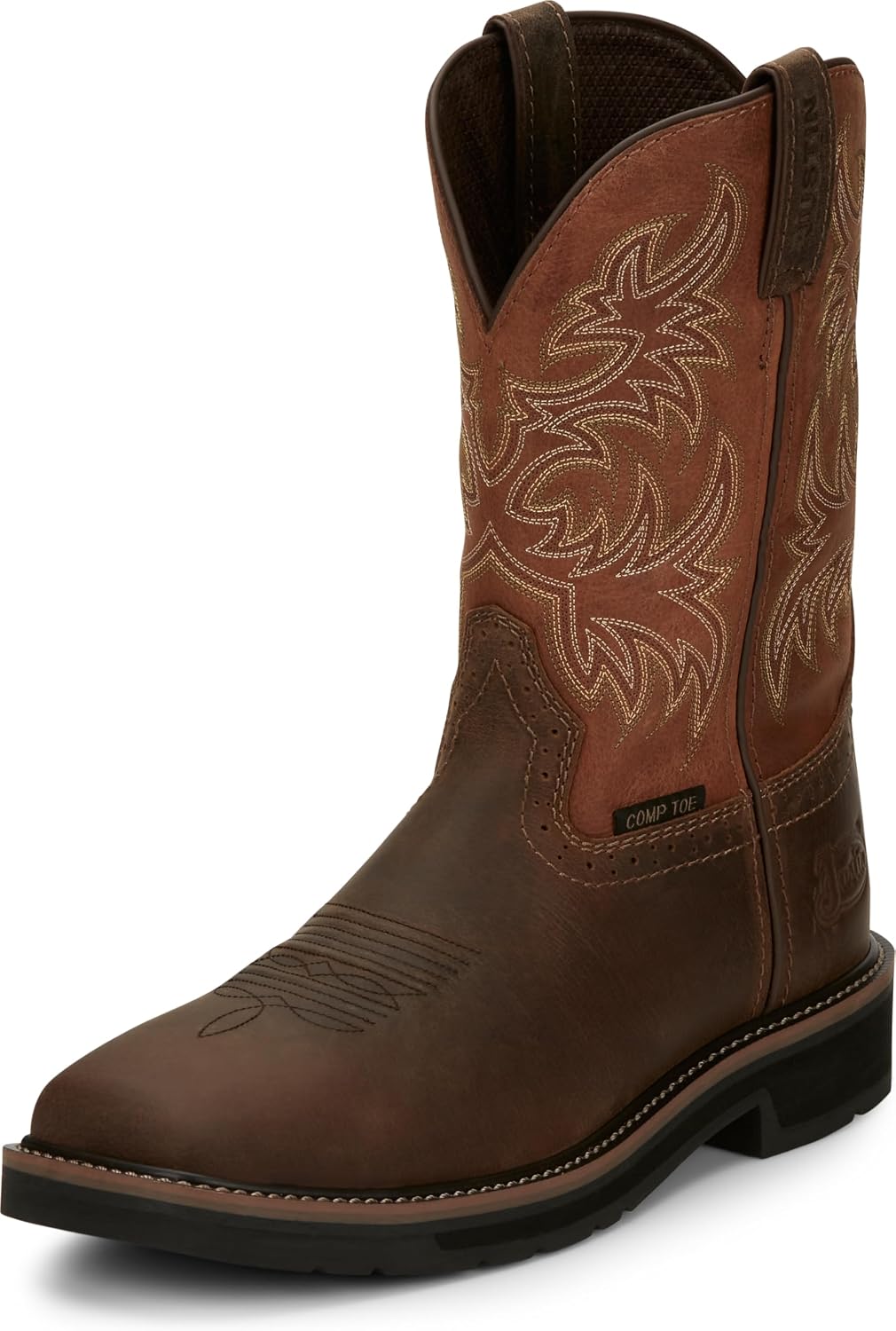 Justin Switch 11'' Composite Toe Work Boots - Men's Safety Footwear, Slip-Resistant, ASTM Rated