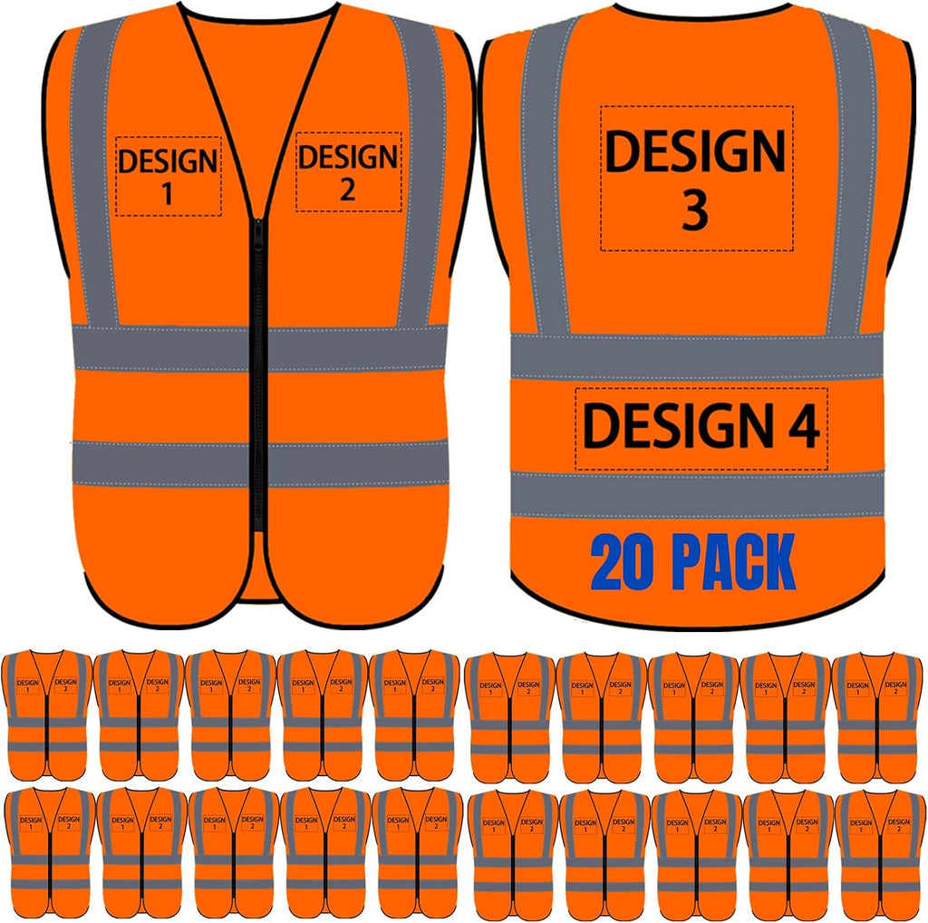 BeautyWill Bulk Custom Logo Safety Vest High Visibility Reflective Work Vests