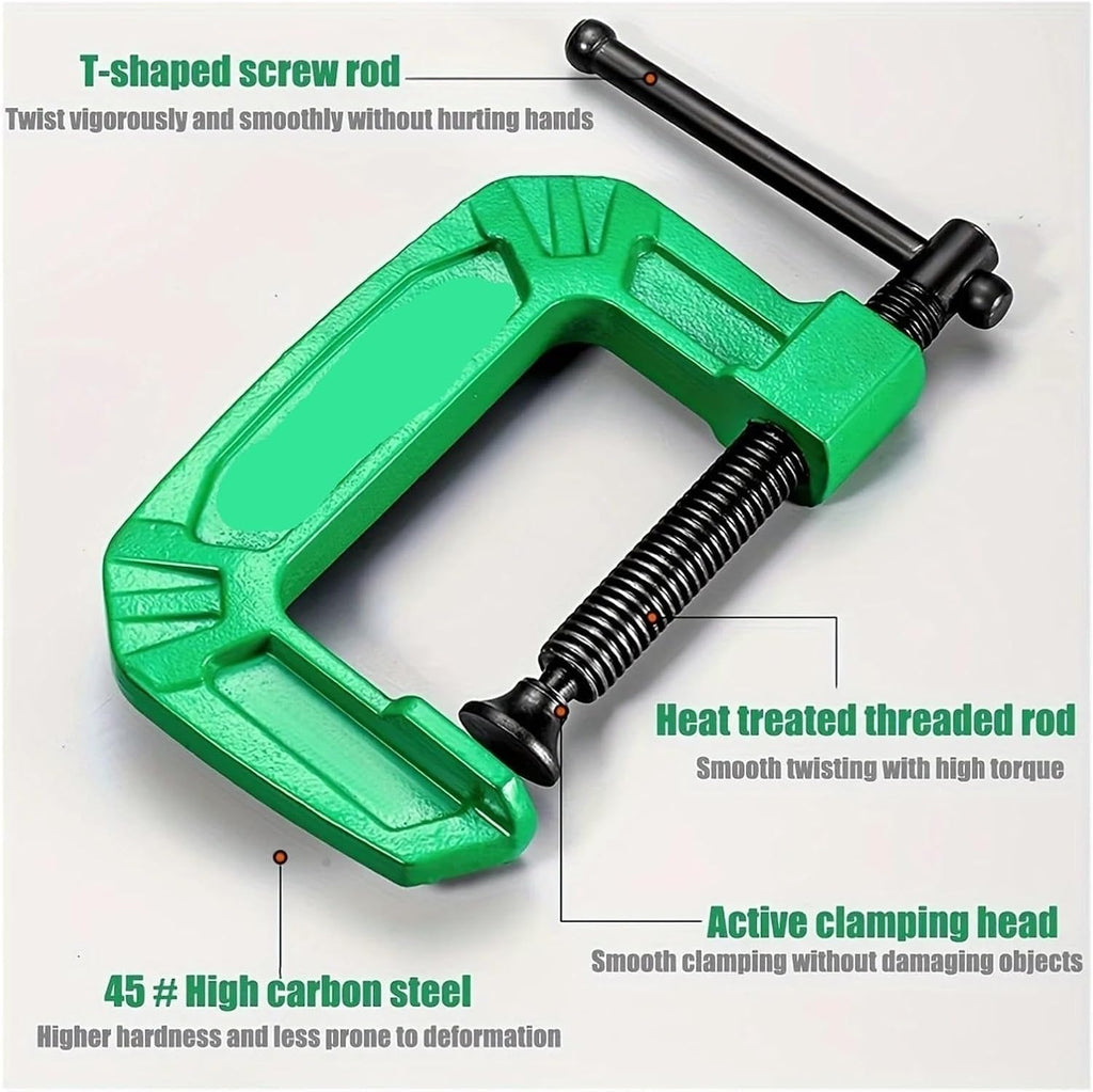 3 Inches, 4, 5, 6 Thickened Heavy Duty G-Clamp Set Clamps Jaw Opening With Sliding T-Bar Handle For Woodworking Metalworking Welding(6 inches)