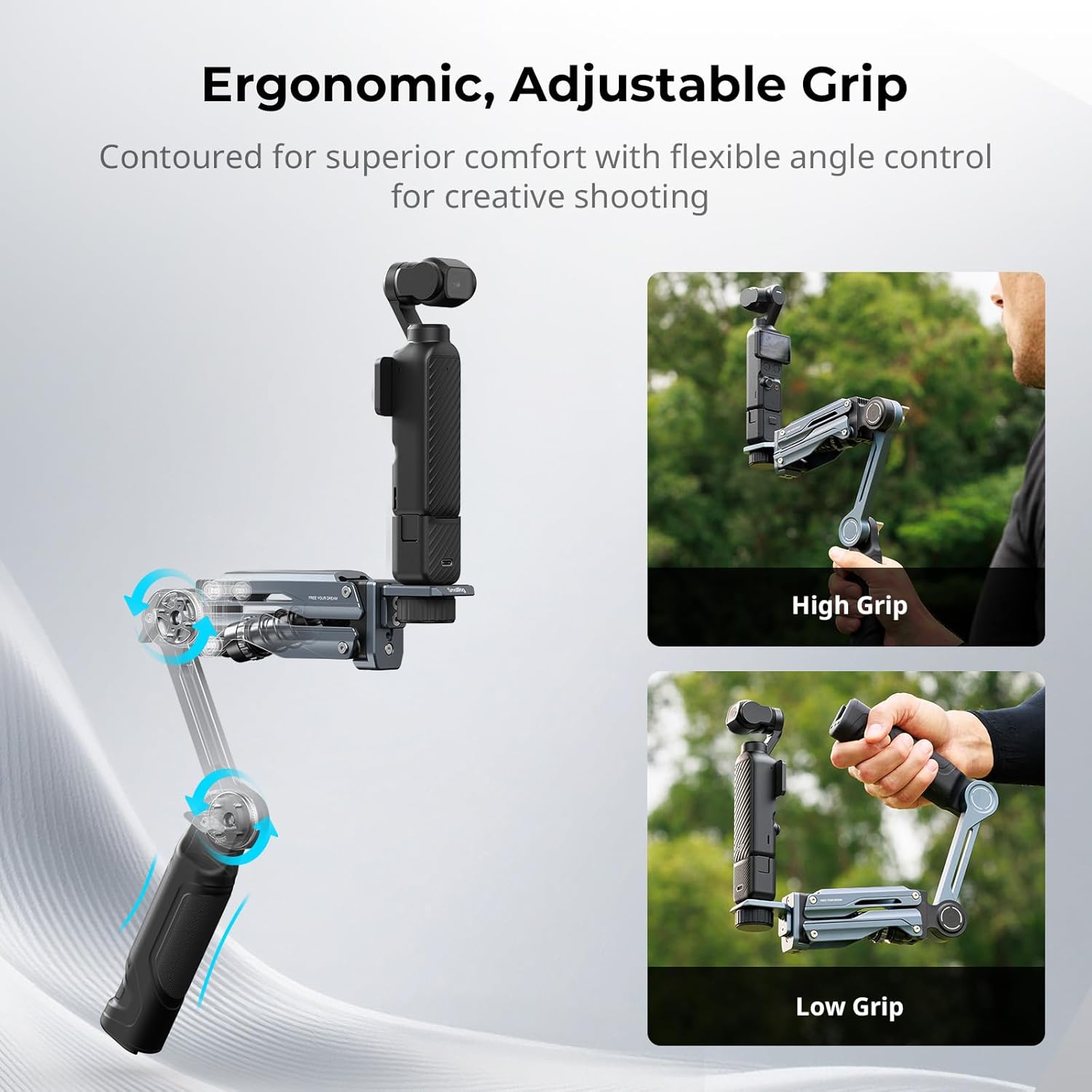 SMALLRIG Handheld Shock Absorber Arm, Featuring Spring and Hydraulic Damping System, Action Camera Accessory for DJI Osmo Pocket 3/4, for GoPro HERO13, for Insta360 X5/4/3, Maximum Load 600g- 5508