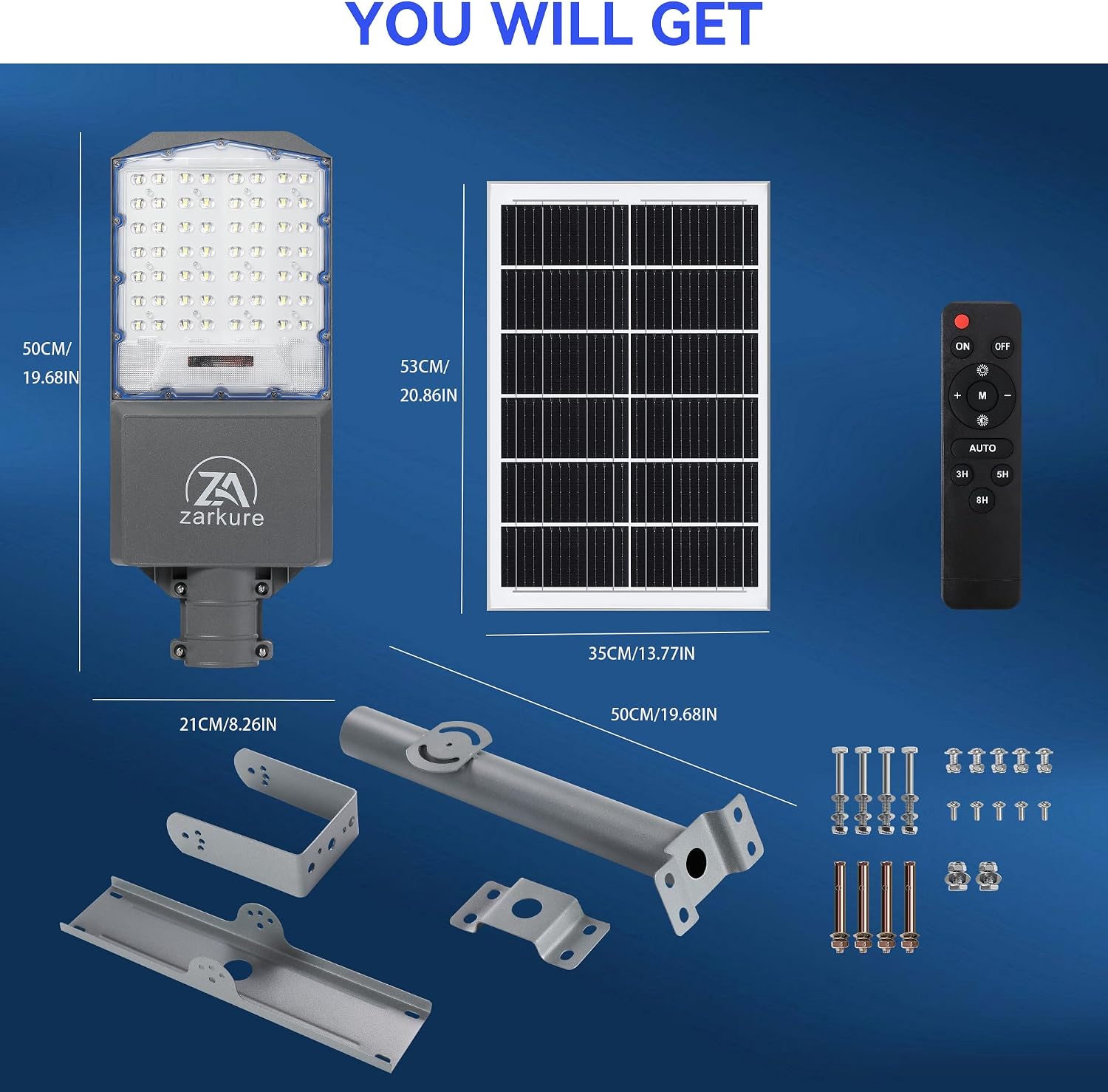9500W Solar Street Lights Outdoor, 2PCS 40000mAh IP67 Waterproof Solar Security Flood Lights 7000K 450000LM Bright LED Beads Commercial Parking Light with Remote Control for Street, Court, Barn-Gray