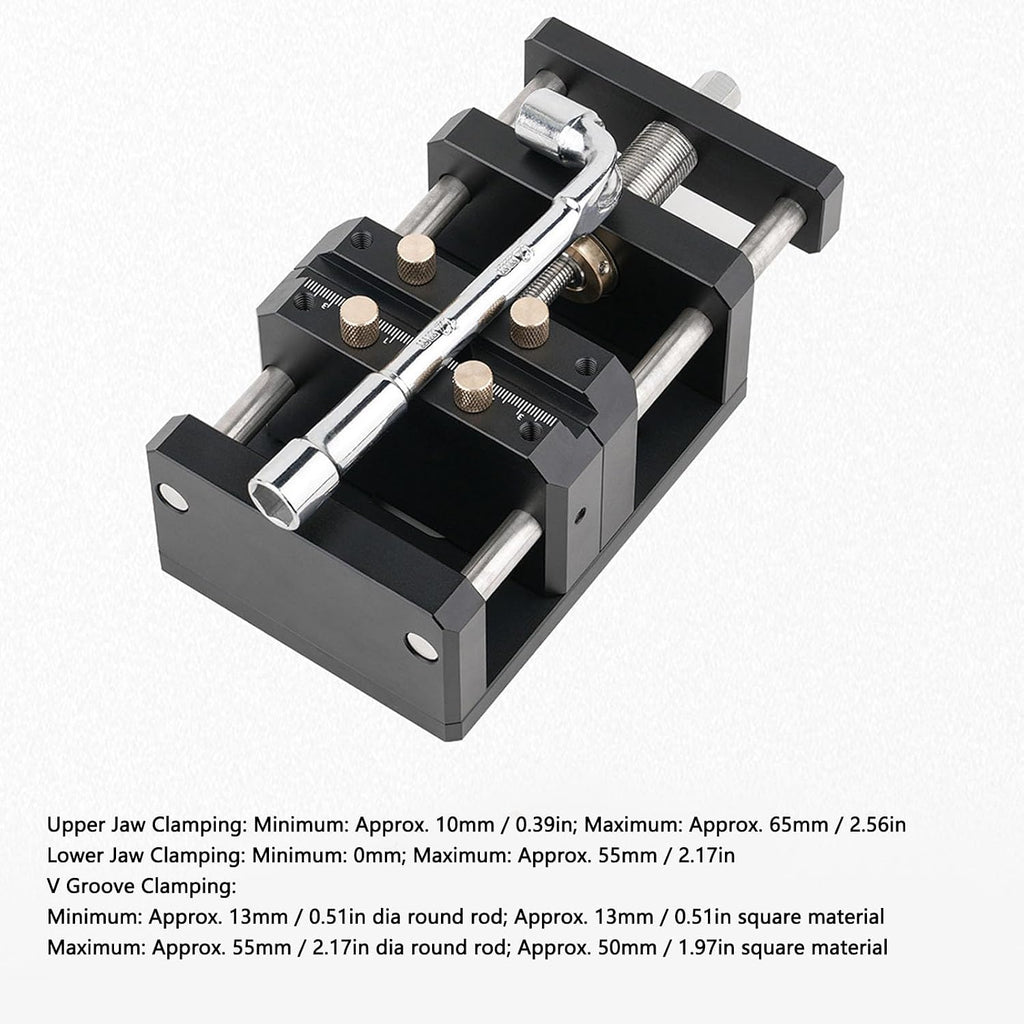 Diydeg Woodworking Bench Vise, Aluminum Alloy Woodworking Vise Woodworking Tools Center Hole Puncher Tool with Handle for Woodworking Projects