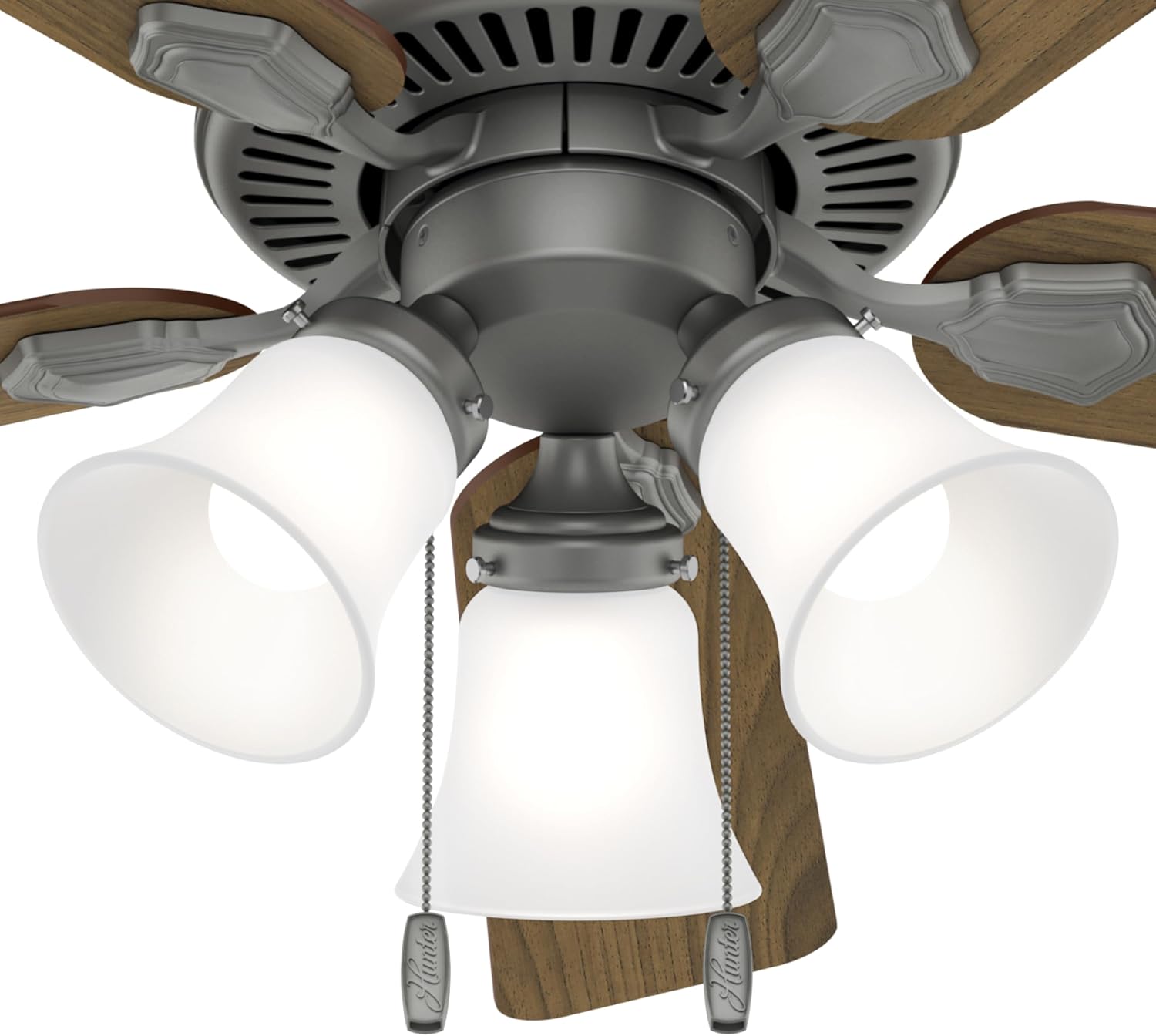 Hunter - Swanson 44-inch Indoor Matte Silver Energy Star Ceiling Fan with LED Light Kit, 4-speed DC Motor, 52779