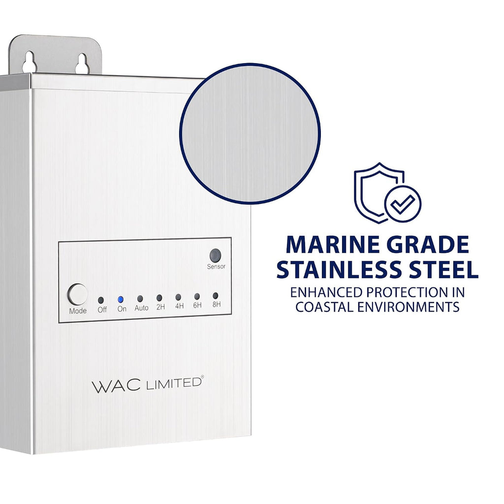 WAC Limited Landscape Lighting 12V Power Supply, 120V Plug-in 100W Max Output in Stainless Steel