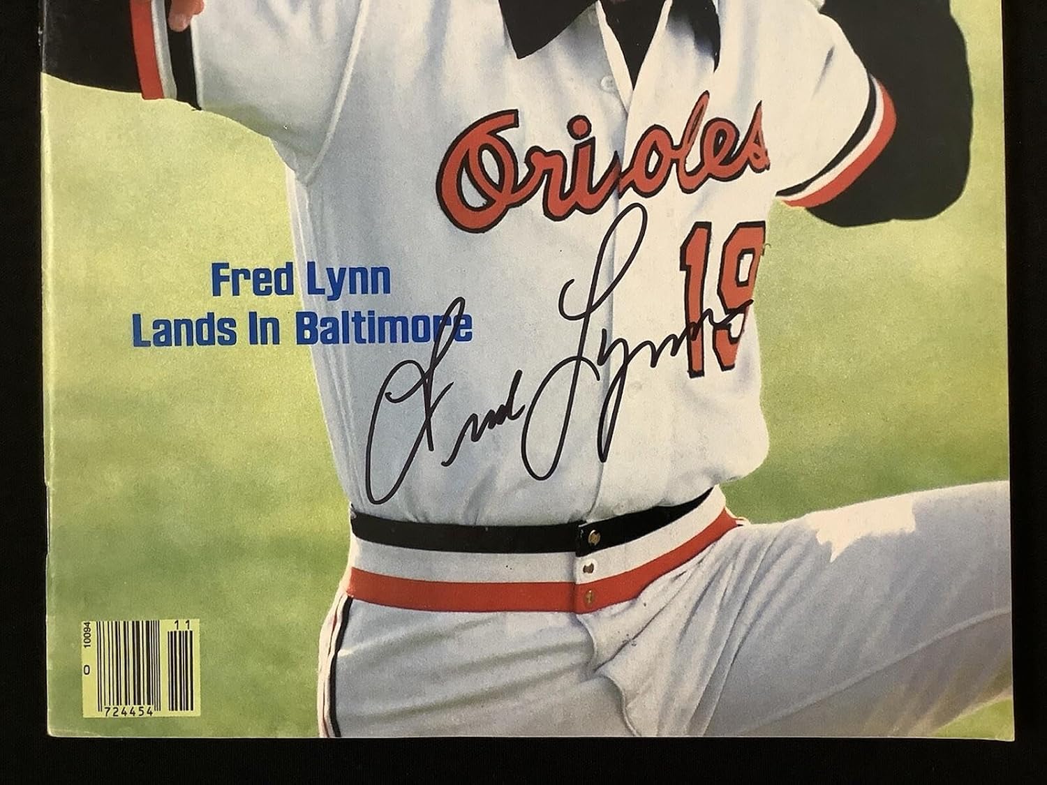 Fred Lynn Signed Sports Illustrated Magazine 8/17/87 NO LABEL Orioles Auto JSA - Autographed MLB Magazines