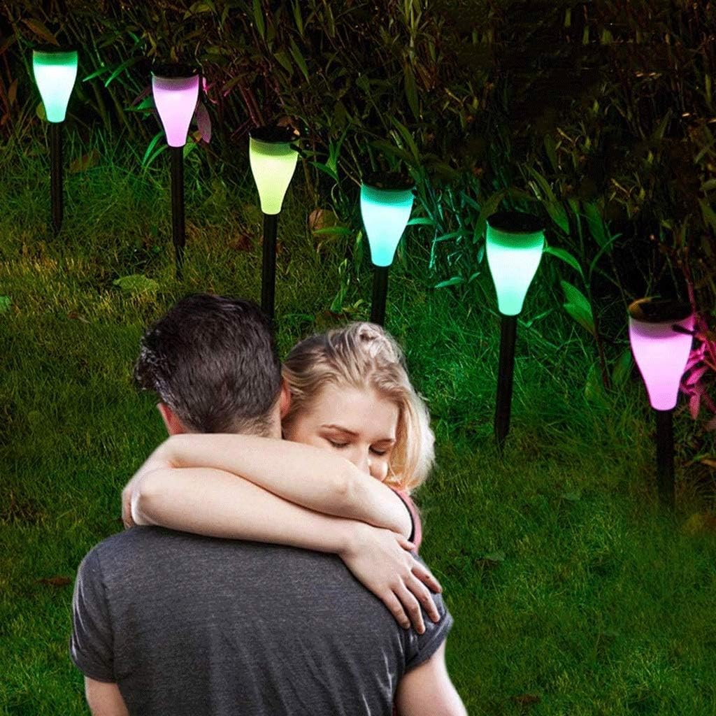 Led Seven-Colors Dimming Outdoor Waterproof Solar Post Lights,Solar Powered Lights of LED Outdoor Stake Spotlight Fixture for Gardens
