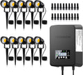 SUNVIE 10 Pack 12W Low Voltage Landscape Lights LED Landscape Lighting AC/DC 12V-24V Outdoor Spotlight 300W Low Voltage Transformer with Timer and Photocell Sensor 120V to 12V/14V for Outdoor Lighting