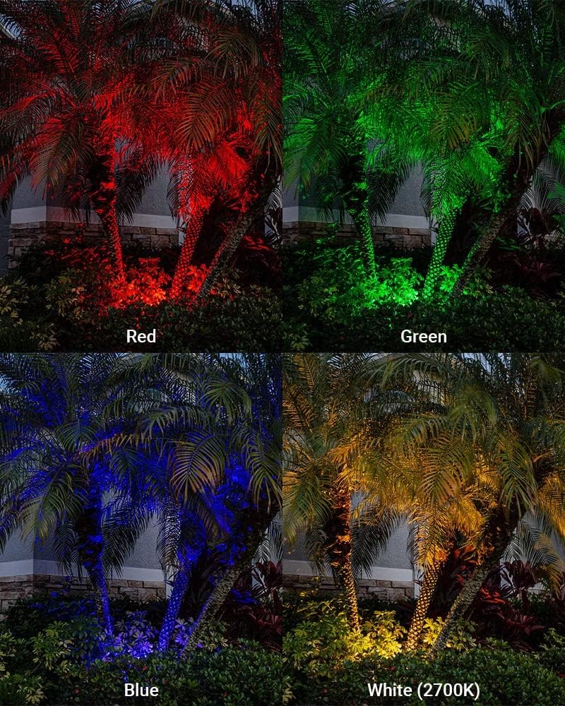 VOLT 12V Waterproof IP68 Color Changing RGBW LED Brass Well Light (Bronze) with Remote Control for Low Voltage Landscape Lighting of Outdoor Walkway, Garden, Shrubs, Columns or Trees
