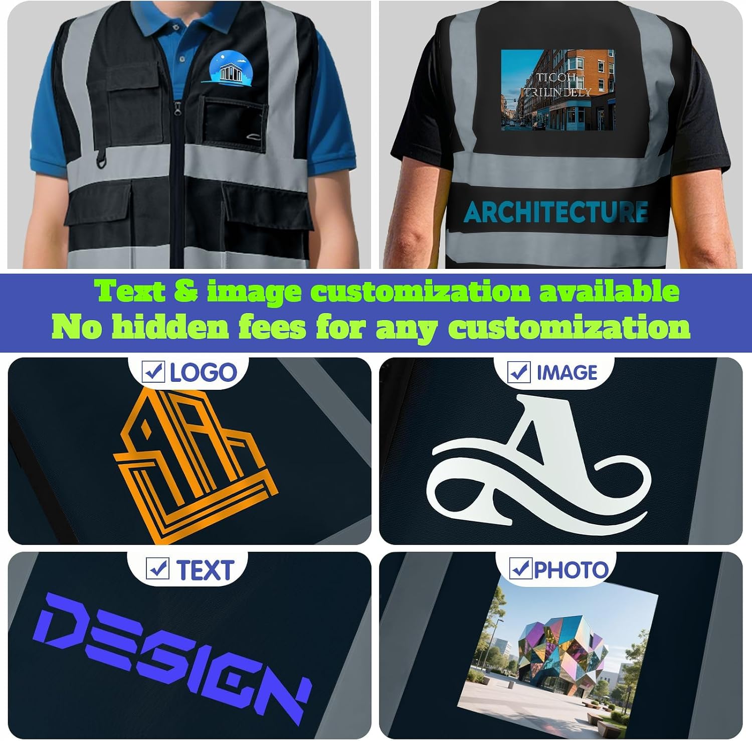 Custom Safety Vest Class 2 High Visibility Reflective Vest