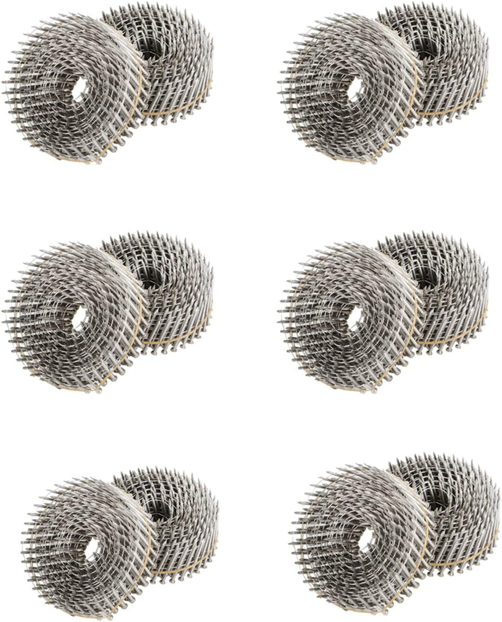 ‎Timunr 3600 Count Siding Nails Full Round Head Wire Collated 15-Degree 2 Inch x .090 Inch Ring Shank 304 Stainless Steel Coil Siding Nail