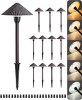 EDISHINE 5CCT Low Voltage Landscape Lights, 12 Pack 2700K-5000K LED Landscape Path Lights, 12V AC/DC 3W 160LM Die-Cast Aluminum Waterproof Outdoor Pathway Lighting for Sidewalk Garden Yard, ETL Listed