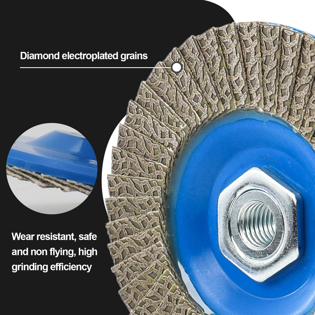 4.5 Inch Flap Sanding Disc 60/120/200/400 Grit with 5-8/11 Abrasive Grinding Wheel, Flap Wheel for Glass Stone Granite Concrete