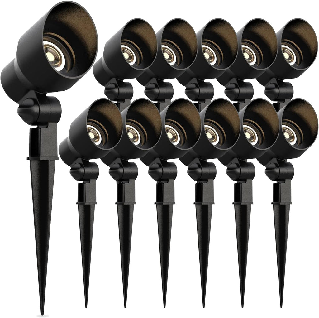 Malibu Low Voltage Landscape Lighting 9604 - Landscaping Lights 20W 145 Lumens Halogen Malibu Outdoor Lights 2800K with Stake Connector Premium Lights Outdoor Low Voltage Landscape (12 Pack)