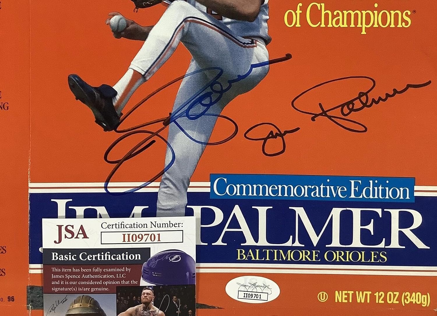 Topps Jim Palmer Signed Cereal Box Wheaties Baseball Bal Orioles Hof Jsa - Autographed Baseballs