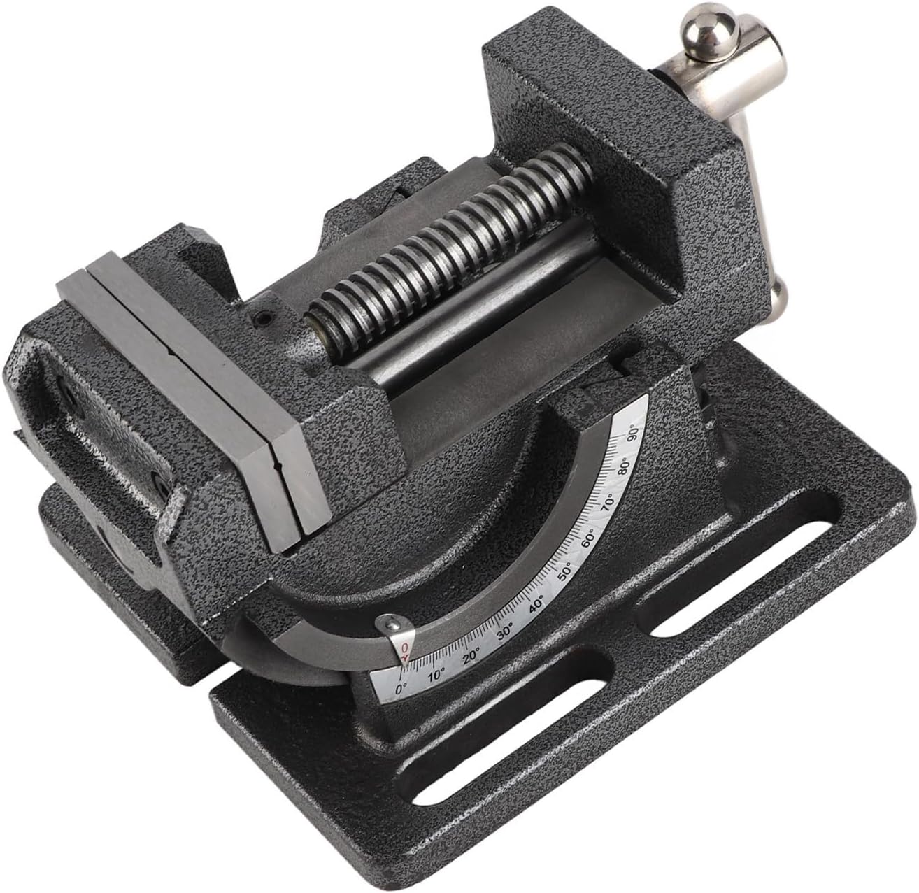 Drill Press Vise Cast Iron 3 Inch Tiltable Clamp On Vise Adjustable 0 90 Degrees High Strength Steel Jaws for Woodworking Metalworking Drilling Projects