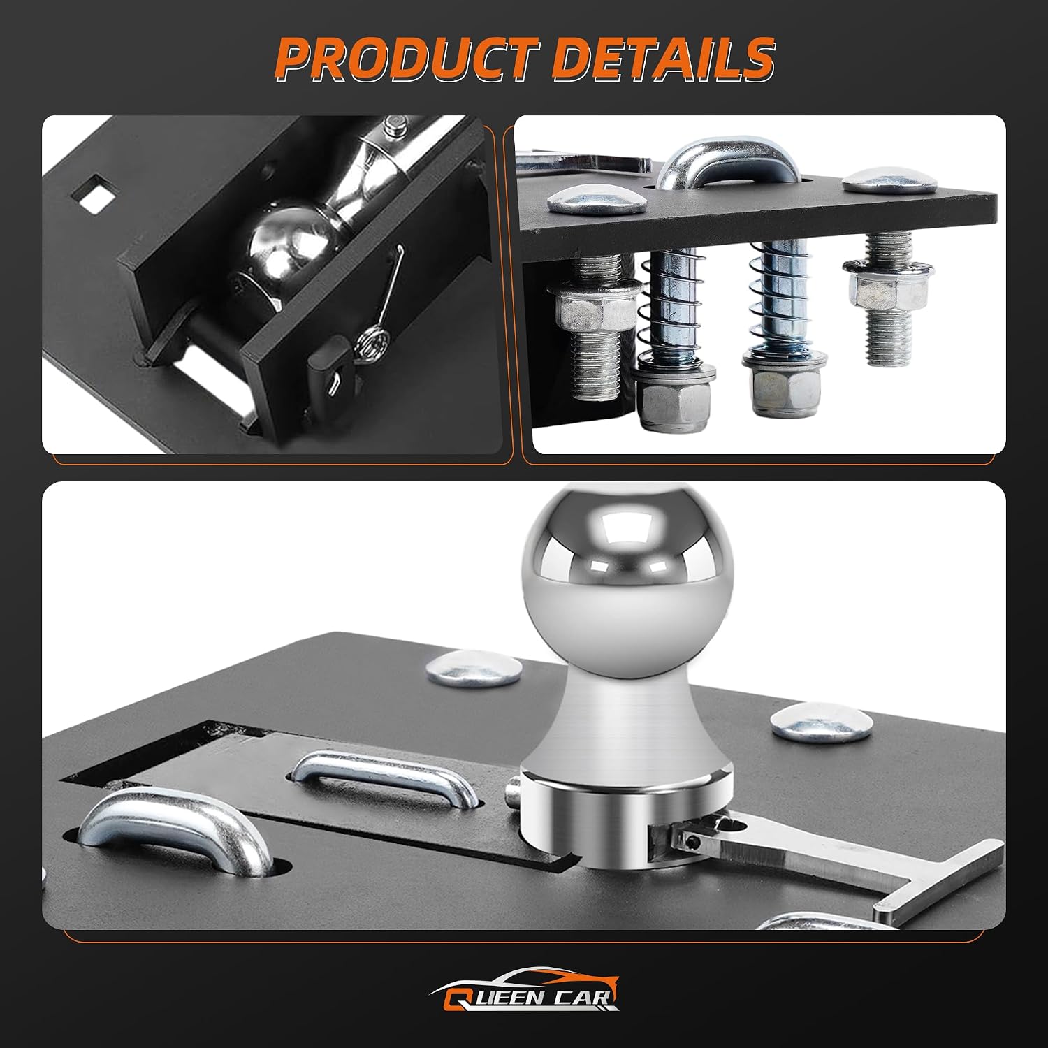 61052 Over-Bed Folding Ball Gooseneck Hitch, 30,000 lbs, 2-5/16-Inch Ball, Replacement for Curt Compatible with Ford GMC Silverado Ram (Black