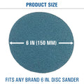 Starcke Premium 6 Inch Hook and Loop Grip Sanding Discs, 24 Grit, Pack of 100 – Heavy Duty No Holes Sand Paper Discs with Blue Zirconia Blend for Orbital Sander, Wood Floors, and Sanding Pads